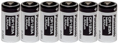Panasonic Industrial CR123A battery six-pack powering high-drain devices reliably