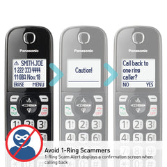 Panasonic KX-TGD833M one-touch call block button for quick blocking.