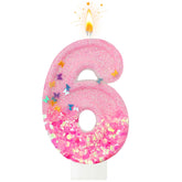Panouo pink sequin candles on cake add elegant sparkle for a chic celebration