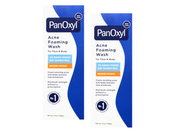 PanOxyl 10% Acne Foaming Wash pack of 2 bottles deeply cleanses and removes excess oil.