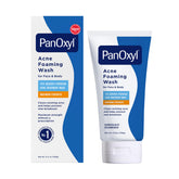 PanOxyl 10% benzoyl peroxide foaming wash tube for daily acne cleansing and quick results.