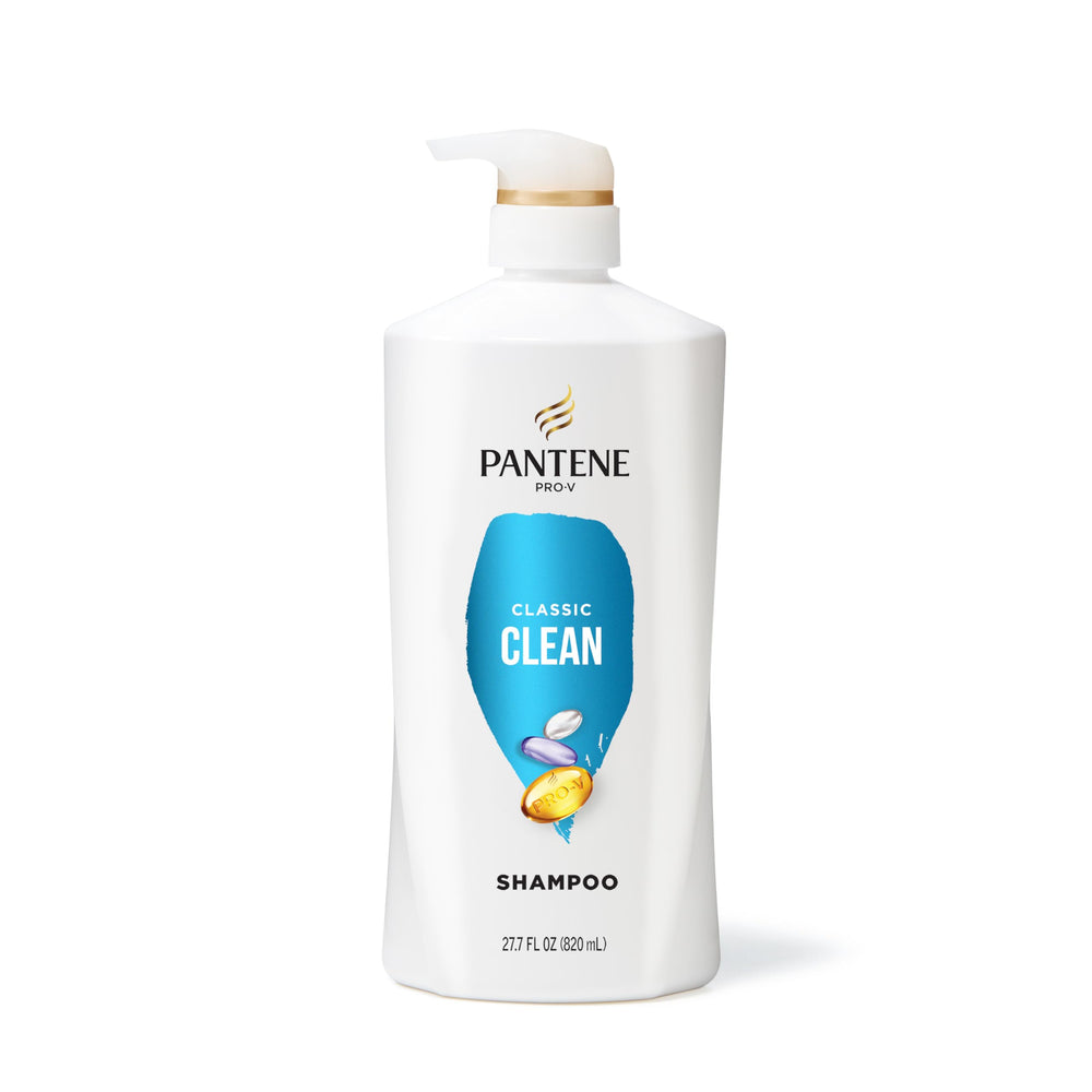 Pantene Classic Clean bottle front view highlighting nourishing formula