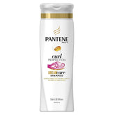 Pantene Pro-V Curly Perfection Shampoo bottle promoting defined, moisturized curls