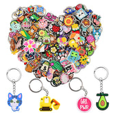 Papacharms bulk keychains with 20 random designs, ideal for gifts.