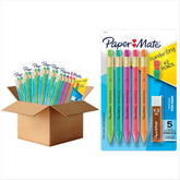 Paper Mate handwriting triangular pencil with 1.3mm lead reduces breakage.