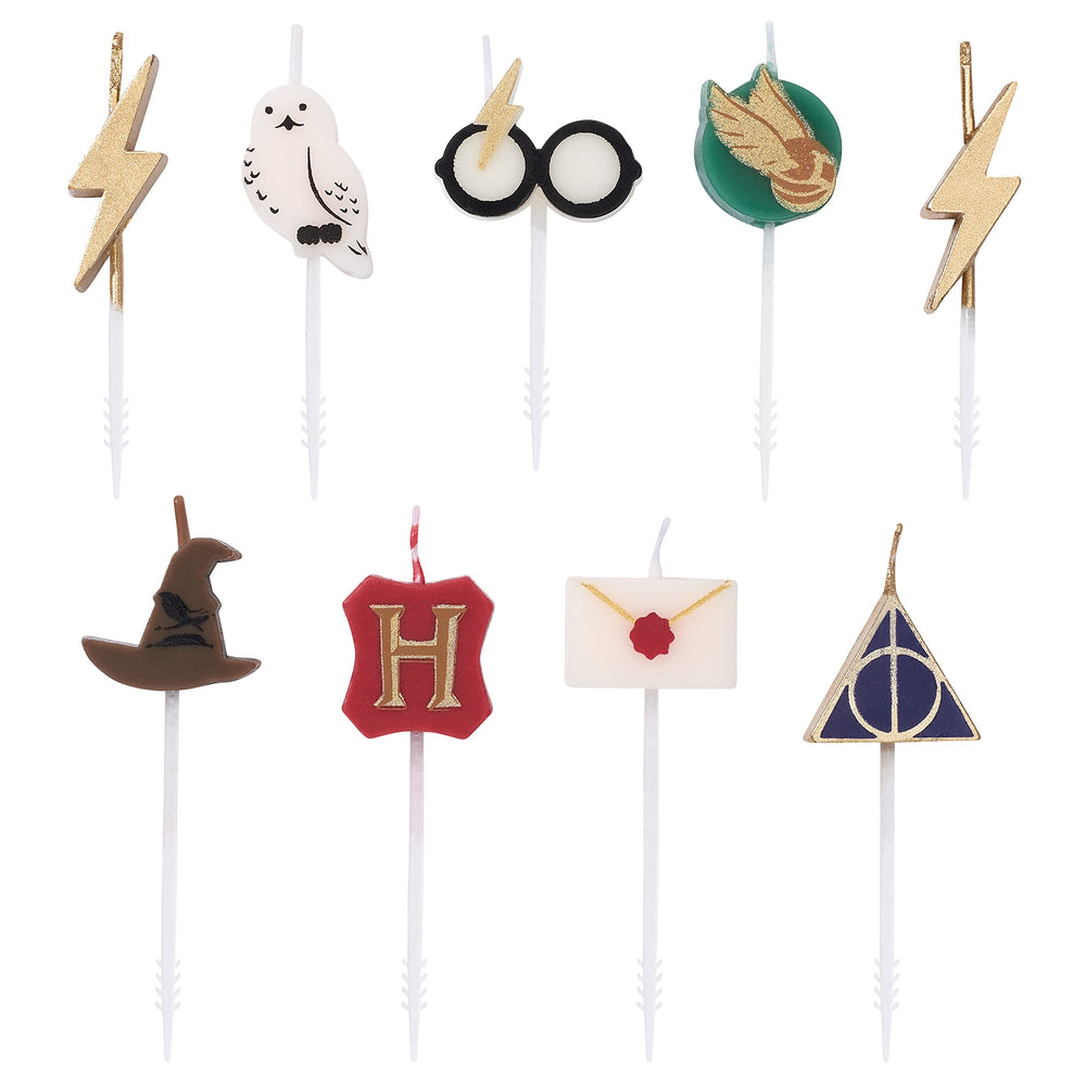 Papyrus Harry Potter candles with lightning bolt for magical cake decoration