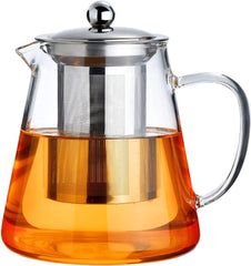 PARACITY glass teapot on stovetop highlighting durable borosilicate construction for brewing.