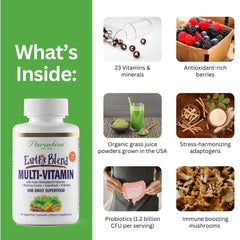 Close-up of bottle cap and label highlighting iron-rich multivitamin.
