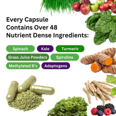 Paradise Herbs Earth's Blend capsule close-up shows methylated vitamins for absorption.