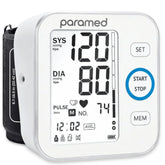 Paramed Blood Pressure Monitor display with large digits for easy reading.