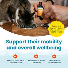 Paramount Pet Health easy-mixing drops into wet or dry food for convenient daily mobility support.