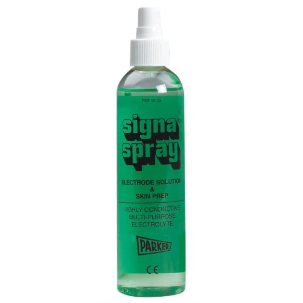 Parker Signa Spray for electrode prep delivers smooth, non-gritty skin prep with no residue.