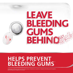 Parodontax bleeding gums illustration highlighting gum health focus.