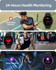 Parsonver Smart Watch monitors heart rate and sleep for ongoing wellness insights.