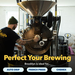 PARTNERS COFFEE ROASTERS Brooklyn Blend flavor-profile highlights cocoa, toffee, dried fruit notes.