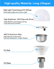 PARTPHONER 6W bulbs deliver 620 lumens of daylight for clear tasks.