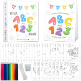 Party Hearty baby's first ABC-123 book package ready for coloring and signing