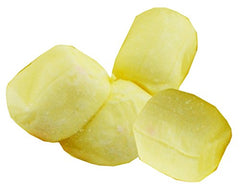 Close-up of Party Sweets Yellow Buttermints showing soft texture and color
