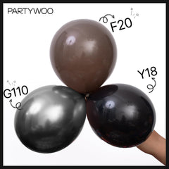 PartyWoo 5-inch black balloons create compact garland accents with budget-friendly bulk.