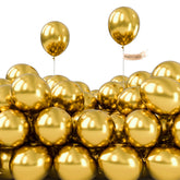PartyWoo metallic gold balloons 5in pack: vivid chrome finish for colorful party decorations