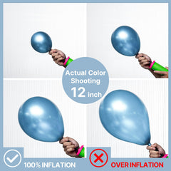 PartyWoo metallic light-blue 10in balloons versatile for layered garlands