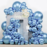 PartyWoo metallic light-blue 18in balloons for bold party decor