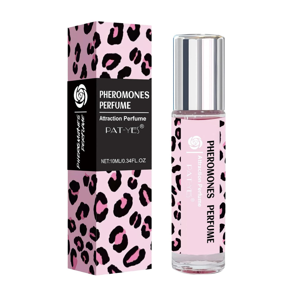 PAT-YES pheromones perfume bottle close-up with floral-fruity scent.
