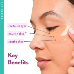 Patchology Gel Technology Under Eye Pads ensure smooth, comfortable wear.
