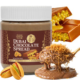 Patis Savore Dubai chocolate spread jar close-up with pistachio cream and kataifi for gourmet gifting