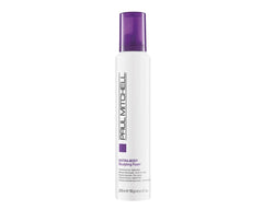 Paul Mitchell Extra-Body Sculpting Foam bottle promotes voluminous, polished hair.