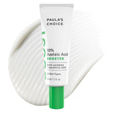 Paula's Choice Boost 10% Azelaic Acid Booster jar close shows fragrance-free oil-free absorption
