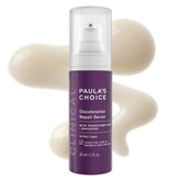 Paula's Choice Clinical Discoloration Serum bottle pour for targeted spot treatment.