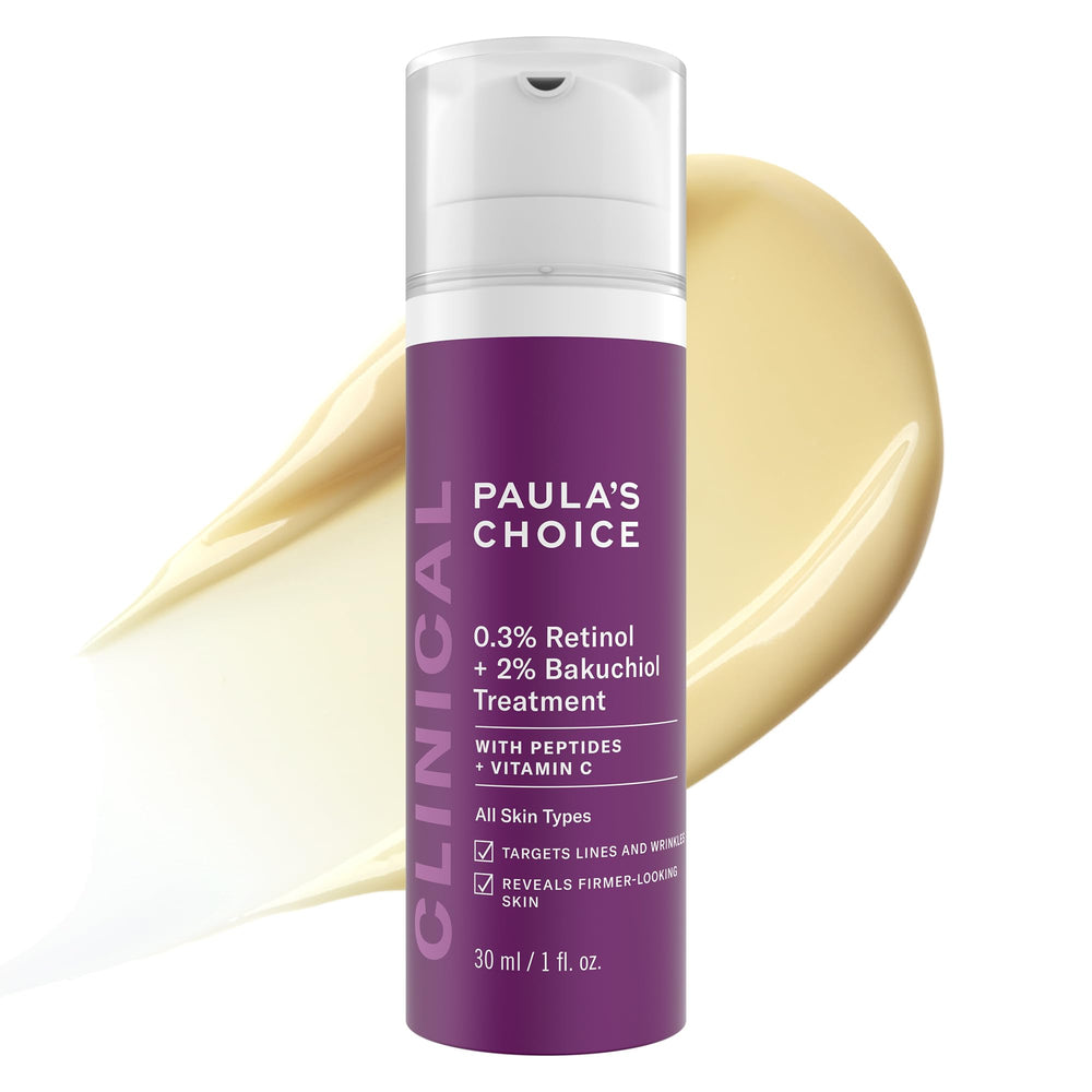 Paula's Choice Clinical Retinol-Bakuchiol serum bottle for anti-aging, fragrance-free care