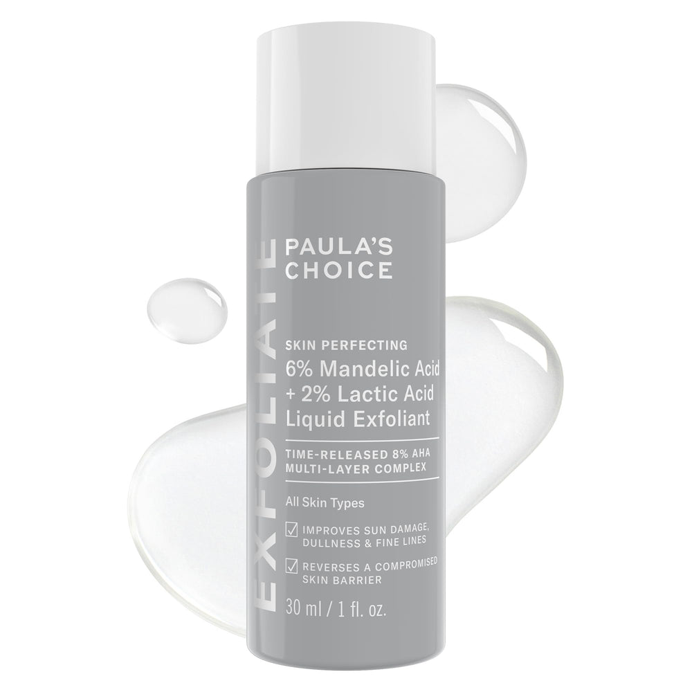 Paula's Choice Liquid Face Exfoliant bottle front, fragrance-free gentle daily exfoliation.