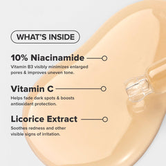 Paula's Choice vitamin C licorice complex bottle highlighting brightened skin texture.