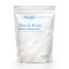 Pause Life Skin & Bone powder canister with Verisol and Fortibone for daily support.