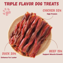 Pawmate human-grade meat dog treats offer high protein for active pups.
