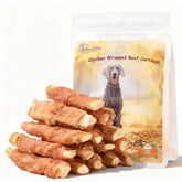 Friandise Pawmate poulet enroulé autour cartilage de boeuf avec calcium, récompense protéinée
