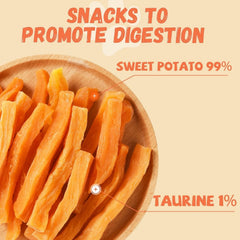 Pawmate Sweet Potato Treats close-up texture highlighting chewy morsels for dental care