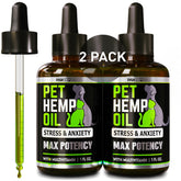 Pawstopia hemp oil bottle for dogs and cats promotes calm moods
