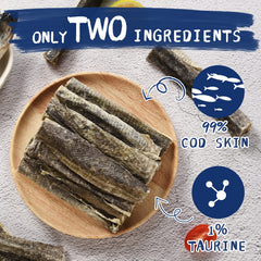 PAWUP taurine-infused cod skin treat, tasty option for mindful rewards at home.