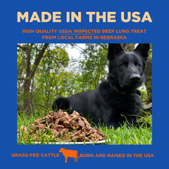 Nutrition label on Paww Chew Beef Lung Treats highlights protein content.