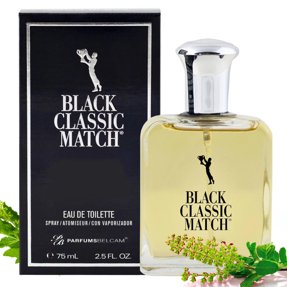 PB ParfumsBelcam Black Classic Match bottle shown for day to night versatility