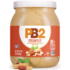 PB2 Crunchy Powdered Peanut Butter jar, convenient low-fat protein option for snacks.