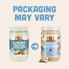 PB2 Performance almond protein powder nutrition label highlights 20g protein.