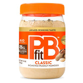 PBfit Classic packaging highlights gluten-free, non-GMO peanut butter powder.