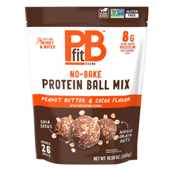 PBfit No Bake mix in bag showing gluten-free convenient snack