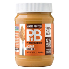 PBfit peanut butter spread jar, front view, protein-packed snack option.
