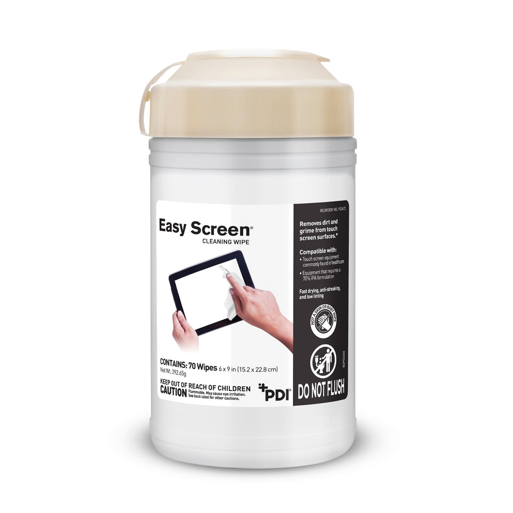 PDI Easy Screen Cleaning Wipes canister front view for streak-free screens.