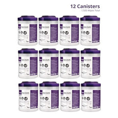 PDI Super Sani-Cloth canister open reveals large, pre-moistened sheets for quick use.